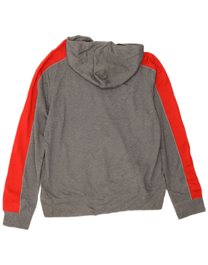 Fila Herren-Kapuzenpullover mit Grafik, 2XL, graues Farbblock-Polyester