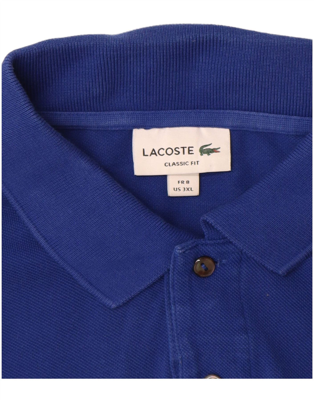 LACOSTE Herren-Poloshirt mit klassischer Passform, Größe 8 3XL, blaue Baumwolle