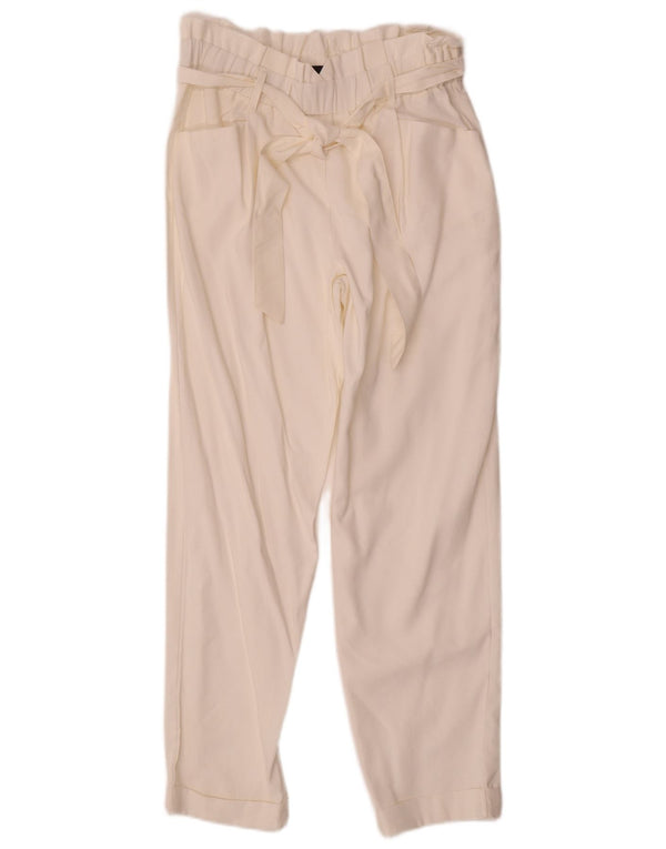 Zara Damen-Trafaluc-Freizeithose mit hoher Taille, mittelgroß, W28, L27, gebrochenes Weiß