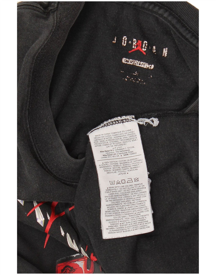 JORDAN Herren Übergroßes Grafik-T-Shirt-Oberteil XL aus schwarzer Baumwolle