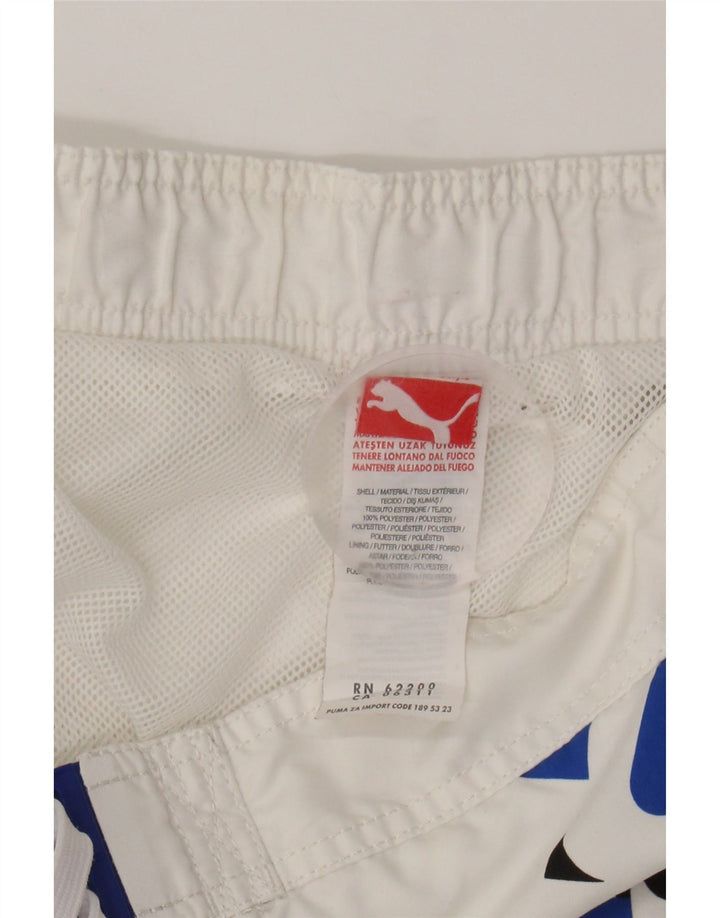 PUMA Mens Graphic Swimming Shorts Medium White Polyester Vintage Puma and Second-Hand Puma from Messina Hembry 