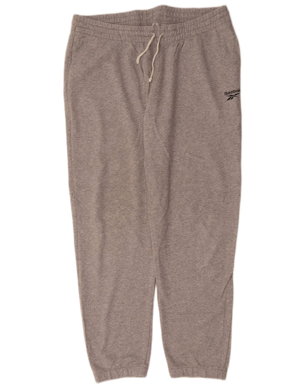 Reebok Herren-Trainingshose, Jogginghose, XL, grau gefleckte Baumwolle