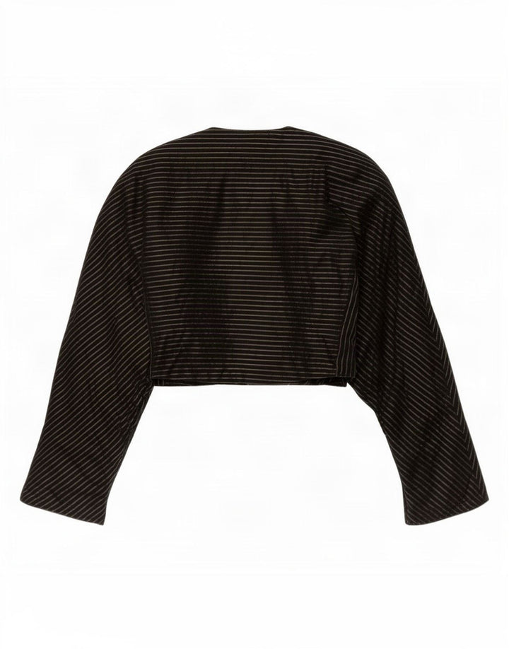 Loretta'O Damen-Zweireiher-Bolero-Jacke IT 42 Mittelschwarz gestreift
