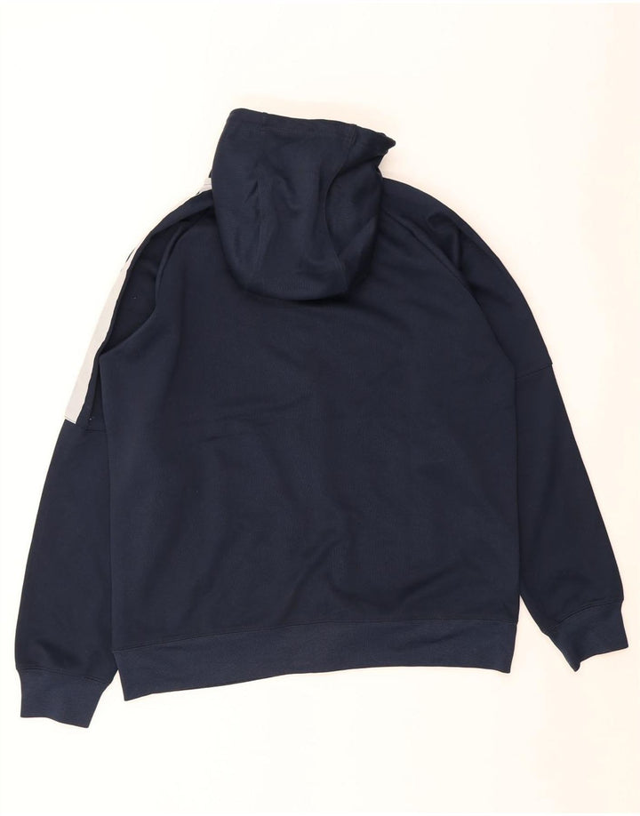 Nike Herren-Kapuzenpullover mit Reißverschluss, groß, marineblaues Farbblock-Polyester