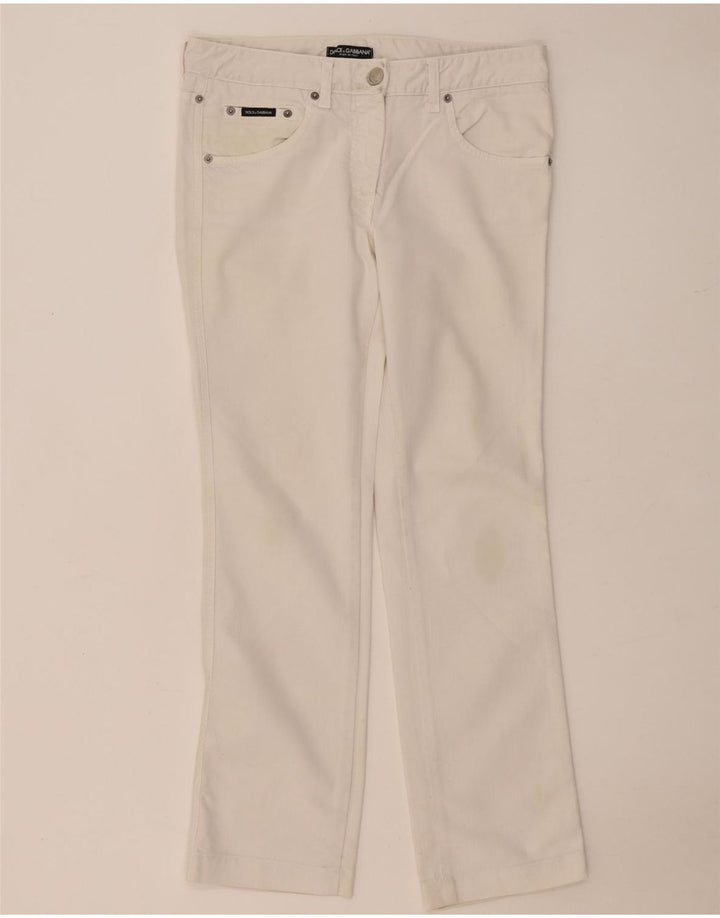 Dolce & Gabbana Damen Straight Jeans W32 L30 Weiß