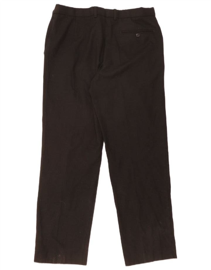 MARKS & SPENCER Herren-Anzughose mit normaler Passform, W34, L31, schwarze Wolle