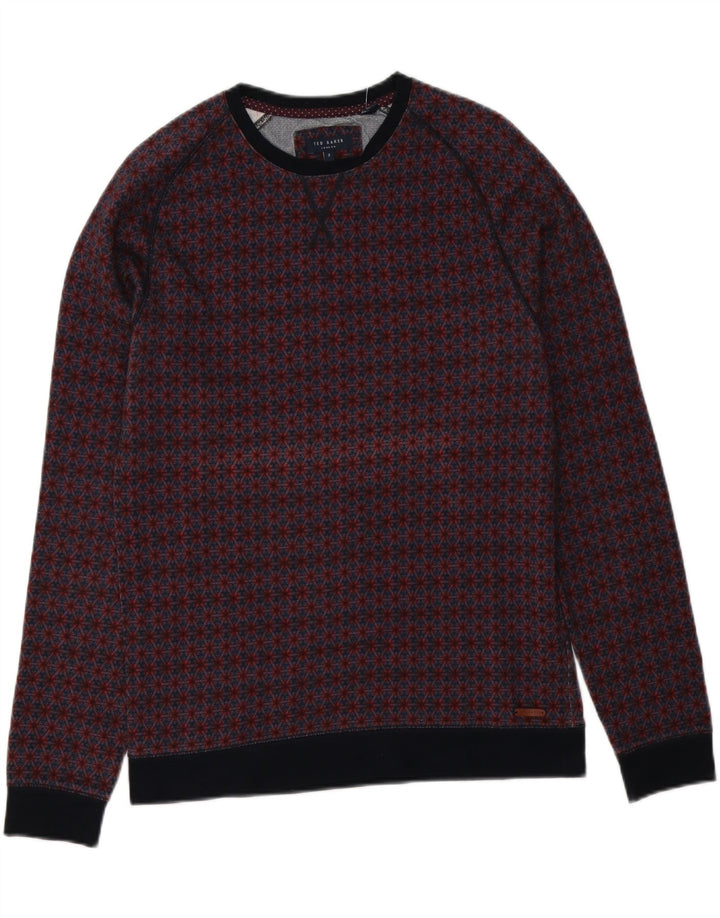Ted Baker Herren-Pullover mit Rundhalsausschnitt, Größe 3, mittelgroß, mehrfarbig, Blumenmuster
