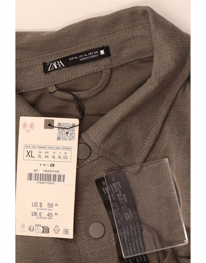 Zara Herren Flanellhemd XL Braun Polyester