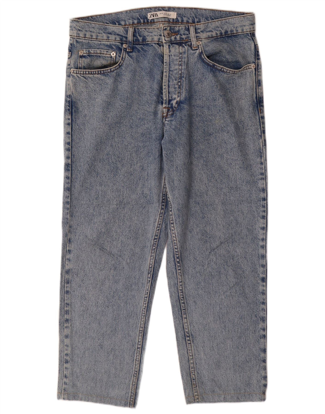 ZARA Herren verkürzte Jeans EU 40 Mittel W30 L25 Blau