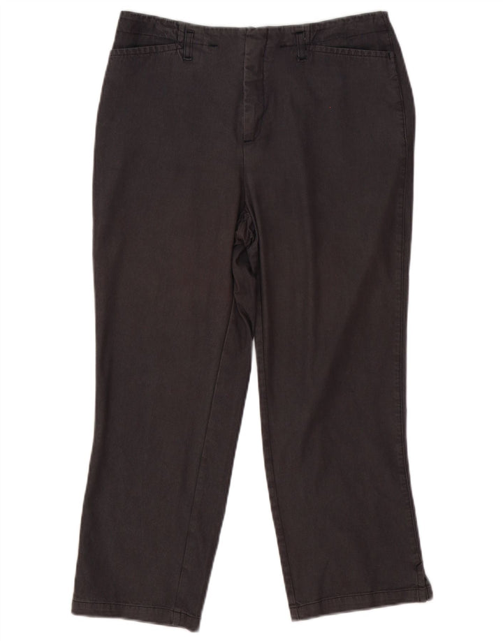 Stefanel Damen gerade Caprihose IT 42 Medium W29 L22 Grau Viskose