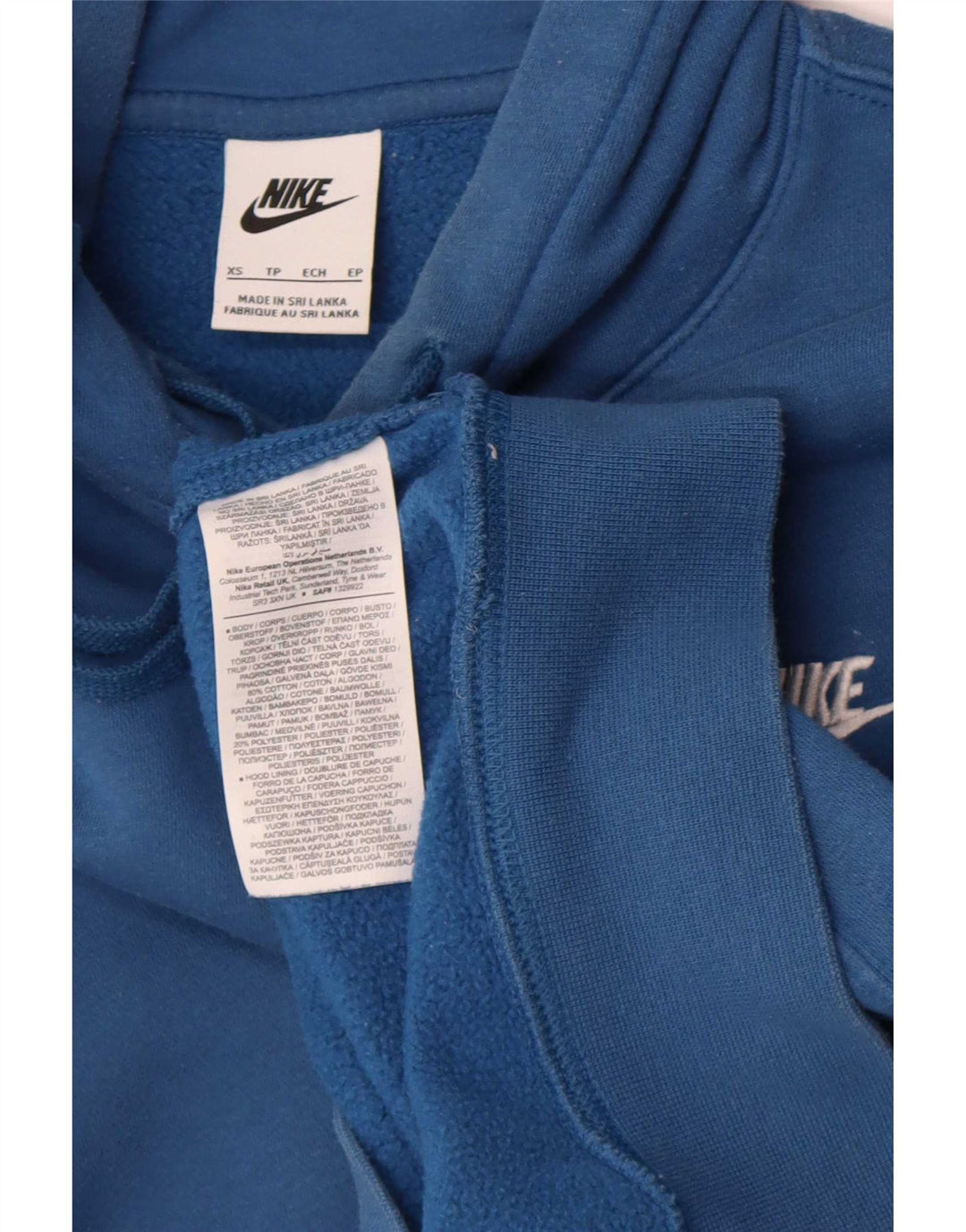 Nike Herren Kapuzenpullover XS Blaue Baumwolle