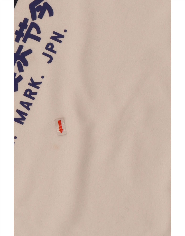 Superdry Herren-T-Shirt mit Grafik, Größe S, weiße Baumwolle