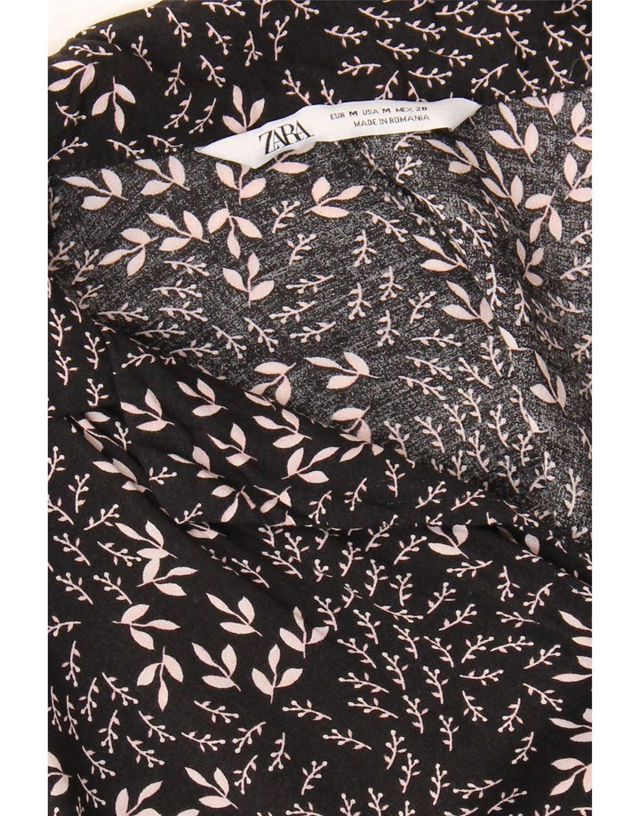 Kurzärmliger Jumpsuit für Damen von Zara, Mittelschwarz, geblümt