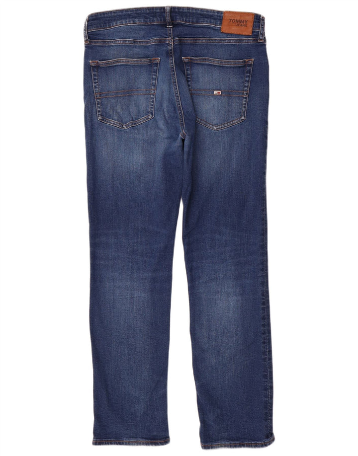Tommy Hilfiger Herren Straight Jeans W34 L30 Blaue Baumwolle