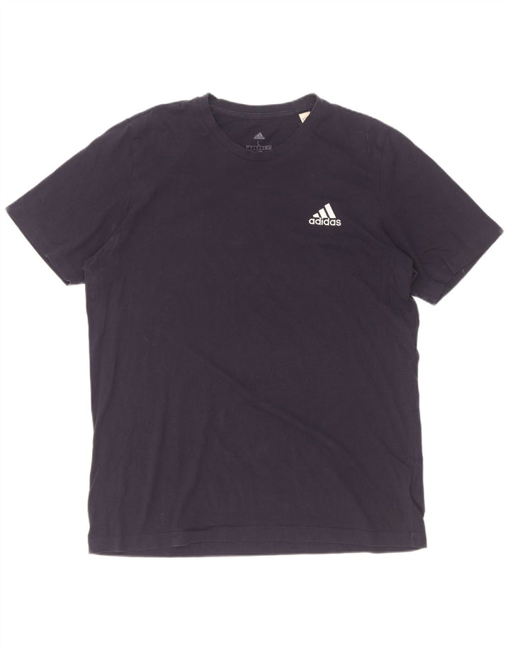 Adidas Herren T-Shirt Top Large Marineblau Baumwolle