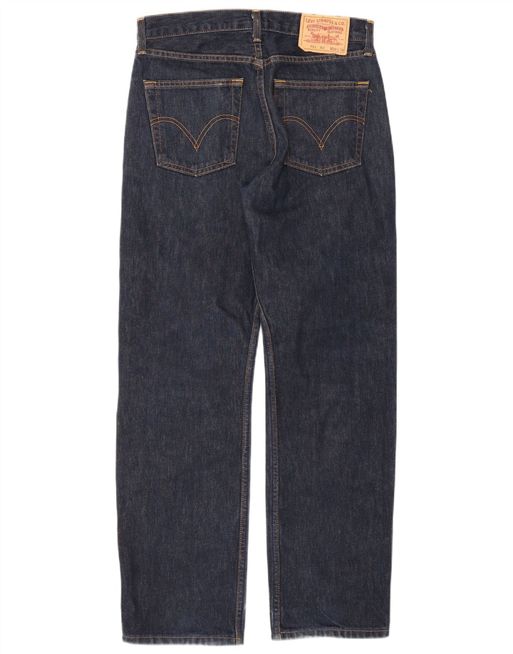 Levi's Herren 751 Straight Jeans W30 L30 Marineblaue Baumwolle