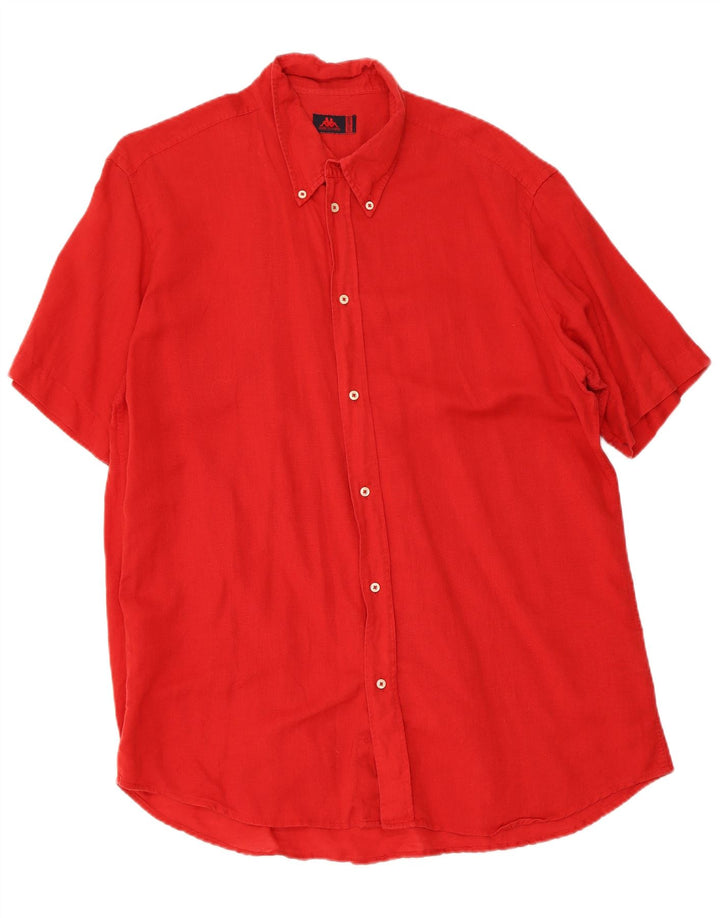 Kappa Herren Kurzarmhemd 2XL Rote Baumwolle