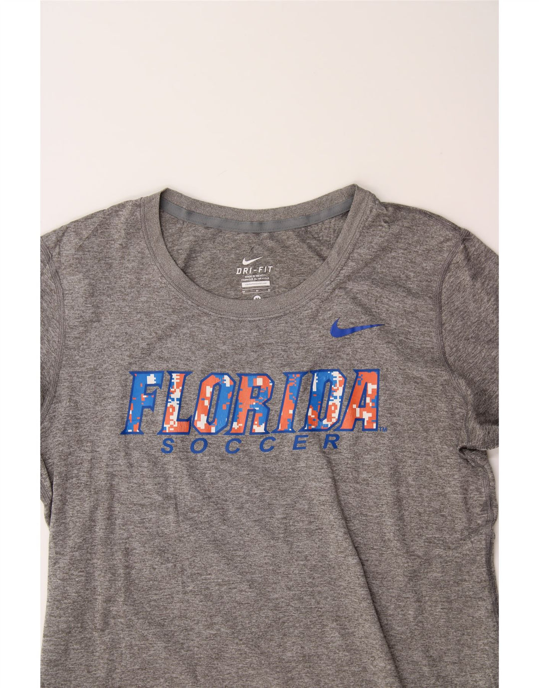 NIKE Womens Florida Graphic T-Shirt Top UK 14 Medium Grey Flecked Vintage Nike and Second-Hand Nike from Messina Hembry 