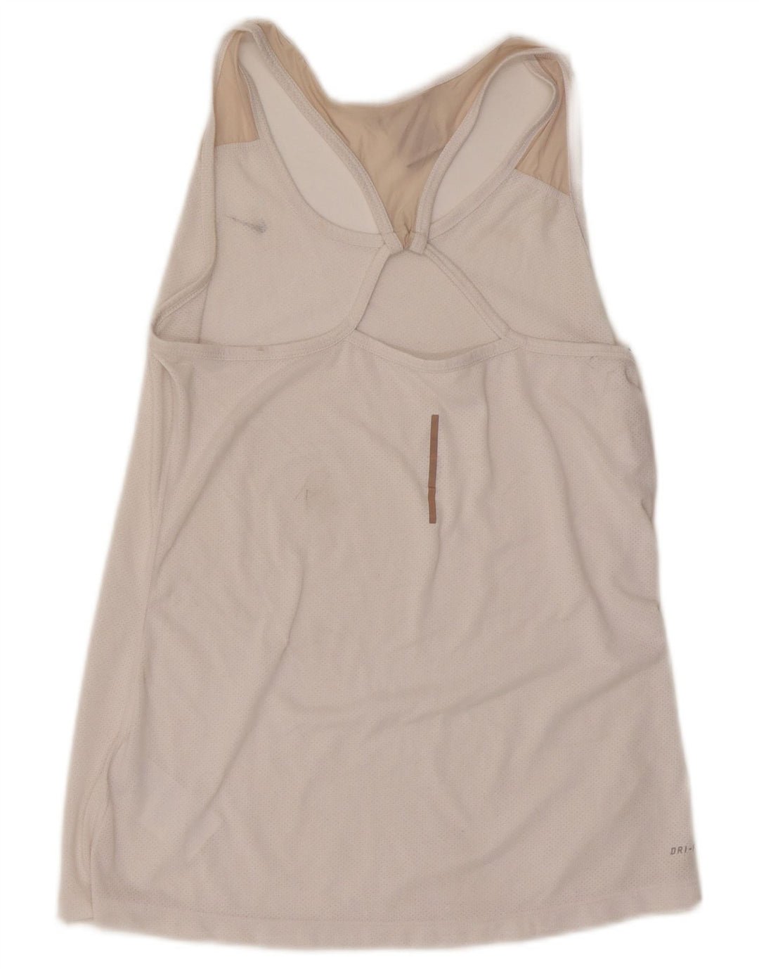 Nike Damen Dri Fit Weste Top UK 14 Large Off White Polyester