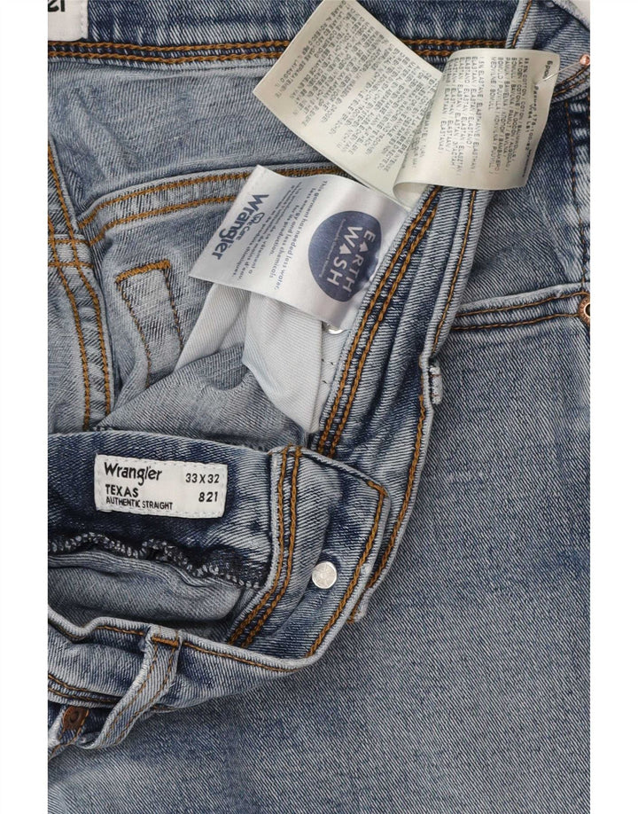 Wrangler Herren Texas Straight Jeans W33 L32 Blaue Baumwolle