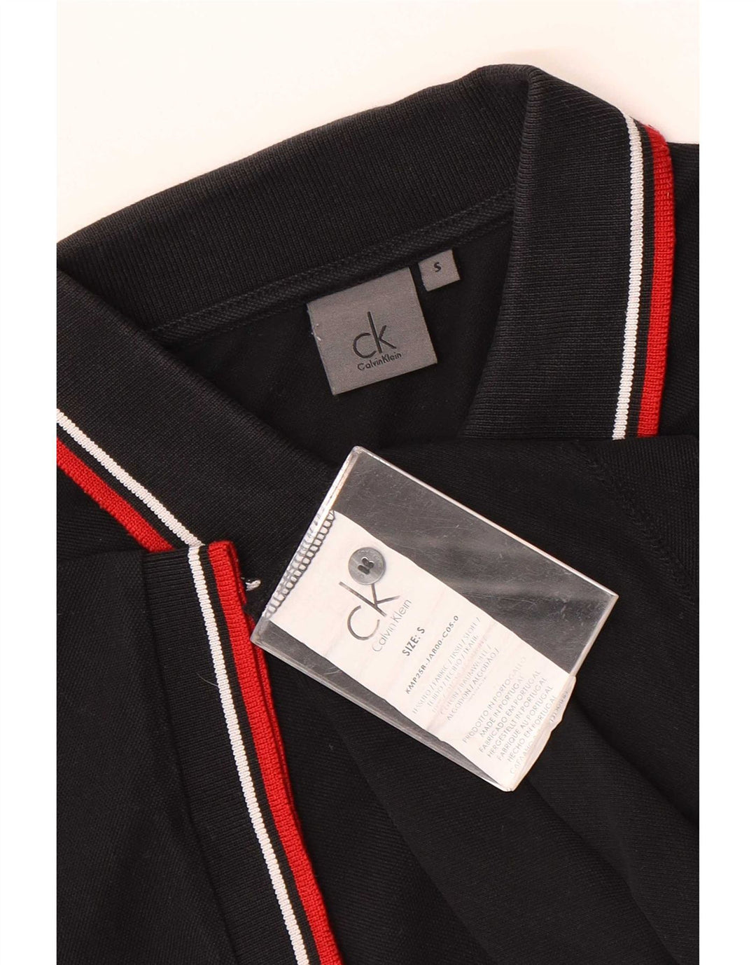 Calvin Klein Herren-Poloshirt, klein, schwarz, gestreift, Baumwolle