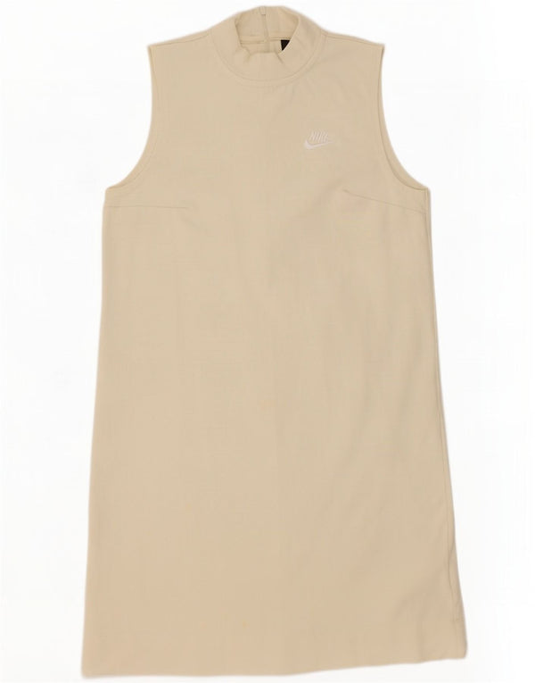 Nike Damen ärmelloses T-Shirt-Kleid UK 10 Small Gelb Baumwolle
