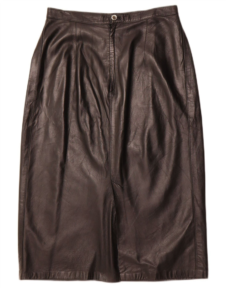 VINTAGE Damen Lederrock W26 Small Schwarz