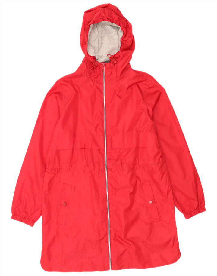 Marks & Spencer Damen-Regenmantel mit Kapuze, UK 14, Mittelrot, Polyester