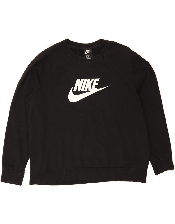 NIKE Womens Oversized Graphic Sweatshirt Jumper UK 18 XL Black Cotton Vintage Nike and Second-Hand Nike from Messina Hembry 