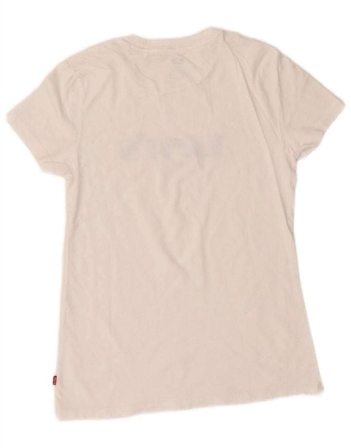 Levi's Damen Übergroßes Grafik-T-Shirt-Oberteil UK 2 2XS Weiß