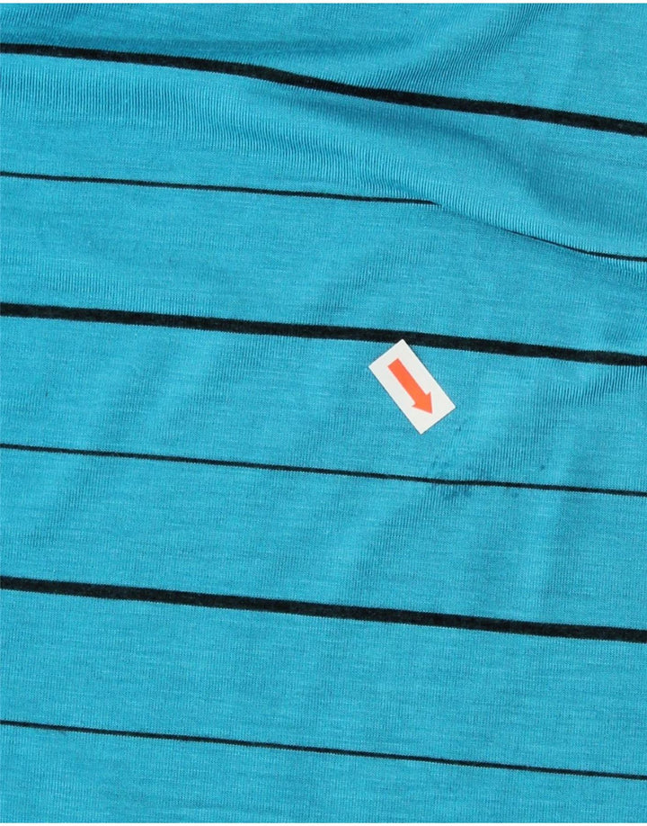 ROHAN Mens Polo Shirt Medium Blue Striped Polyester Vintage Rohan and Second-Hand Rohan from Messina Hembry 