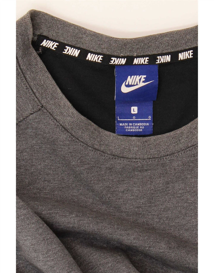 Nike Herren-Sweatshirt mit Grafik, groß, Grau, Farbblock