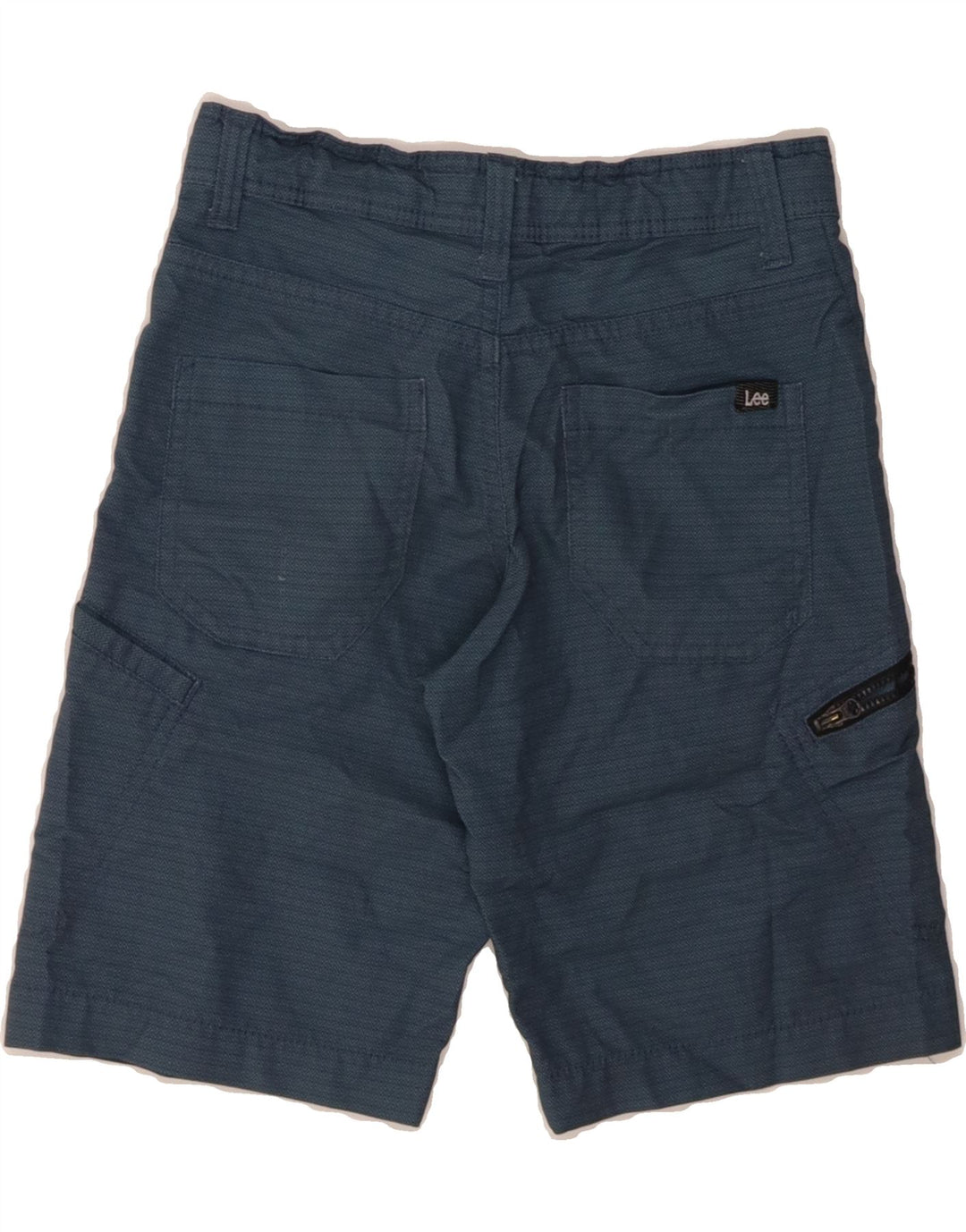 LEE Boys Cargo Shorts 7-8 Years W24 Blue Chevron Polyester Vintage Lee and Second-Hand Lee from Messina Hembry 