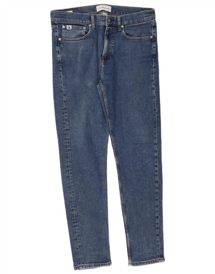 Calvin Klein Herren Slim Jeans W33 L32 Blaue Baumwolle