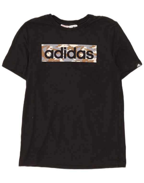 Adidas T-Shirt mit Grafik für Jungen, 13–14 Jahre, schwarze Baumwolle