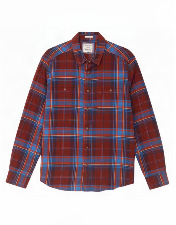 Wrangler Herren-Flanellhemd, schmal, XL, rot, kariert, Baumwolle
