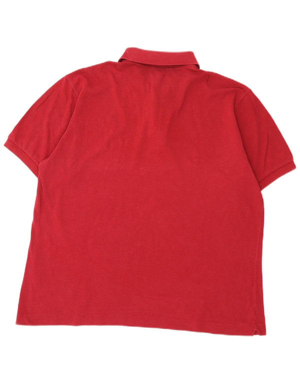 Lacoste Herren Poloshirt Größe 6 XL Burgunderrote Baumwolle