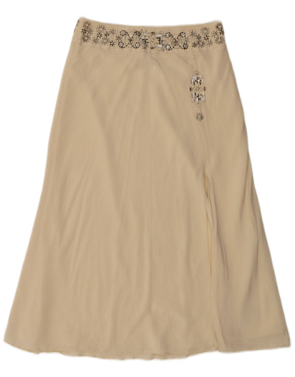 Coast Damen A-Linienrock UK 10 Small W28 Beige Seide