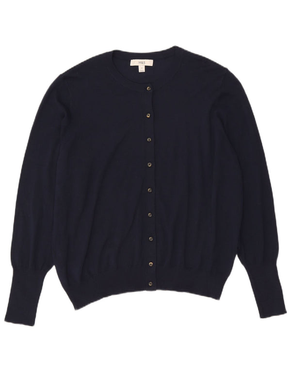 Marks & Spencer Damen-Cardigan-Pullover UK 20 2XL Marineblaue Viskose