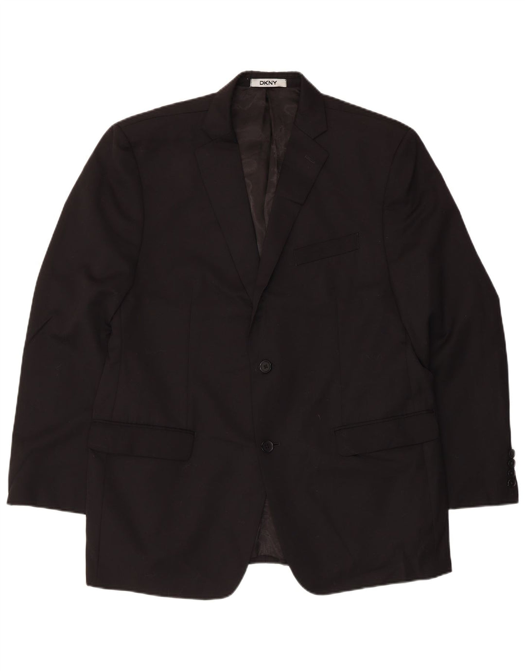 Dkny Herren-Blazer mit 2 Knöpfen, UK 44, 2XL, schwarze Wolle