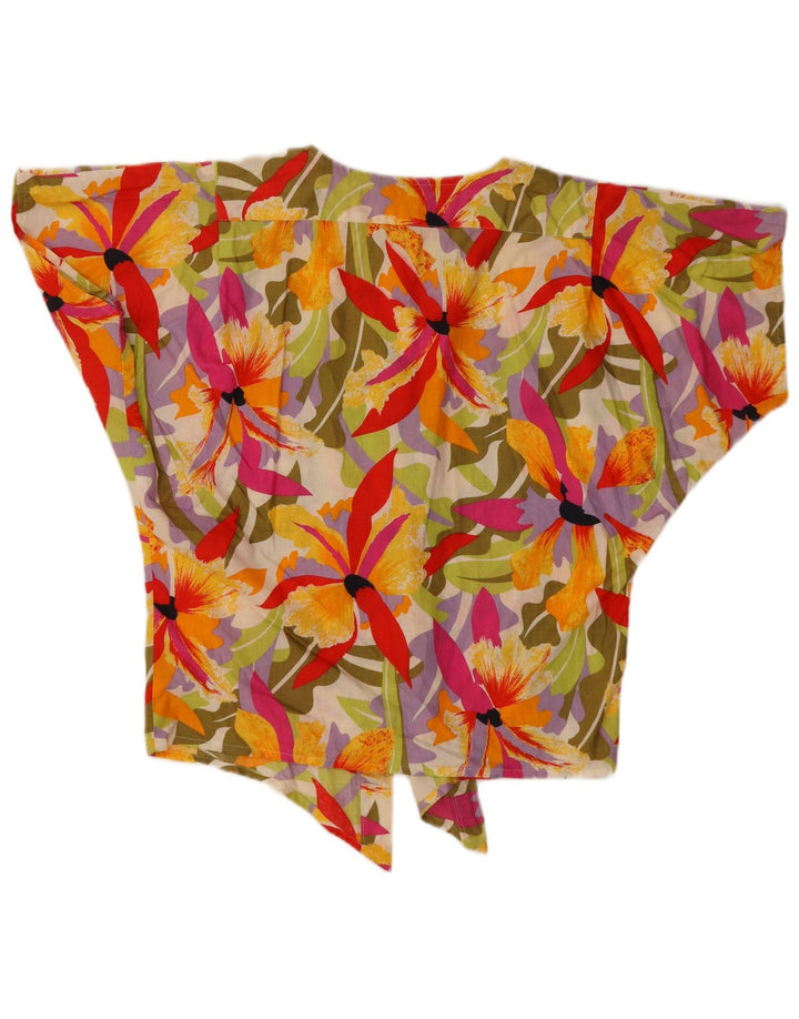 Prisma Damen Kurzarm-Hemdbluse IT 42 Medium Mehrfarbig mit Blumenmuster