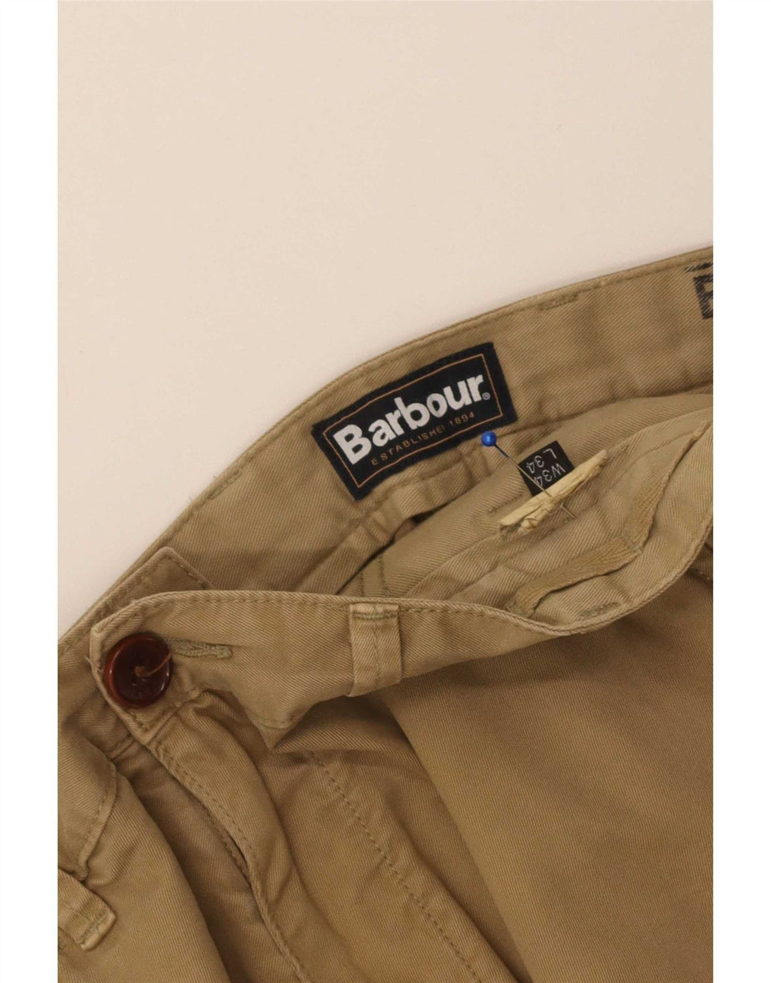 Barbour Herren gerade Chinohose W34 L34 Beige