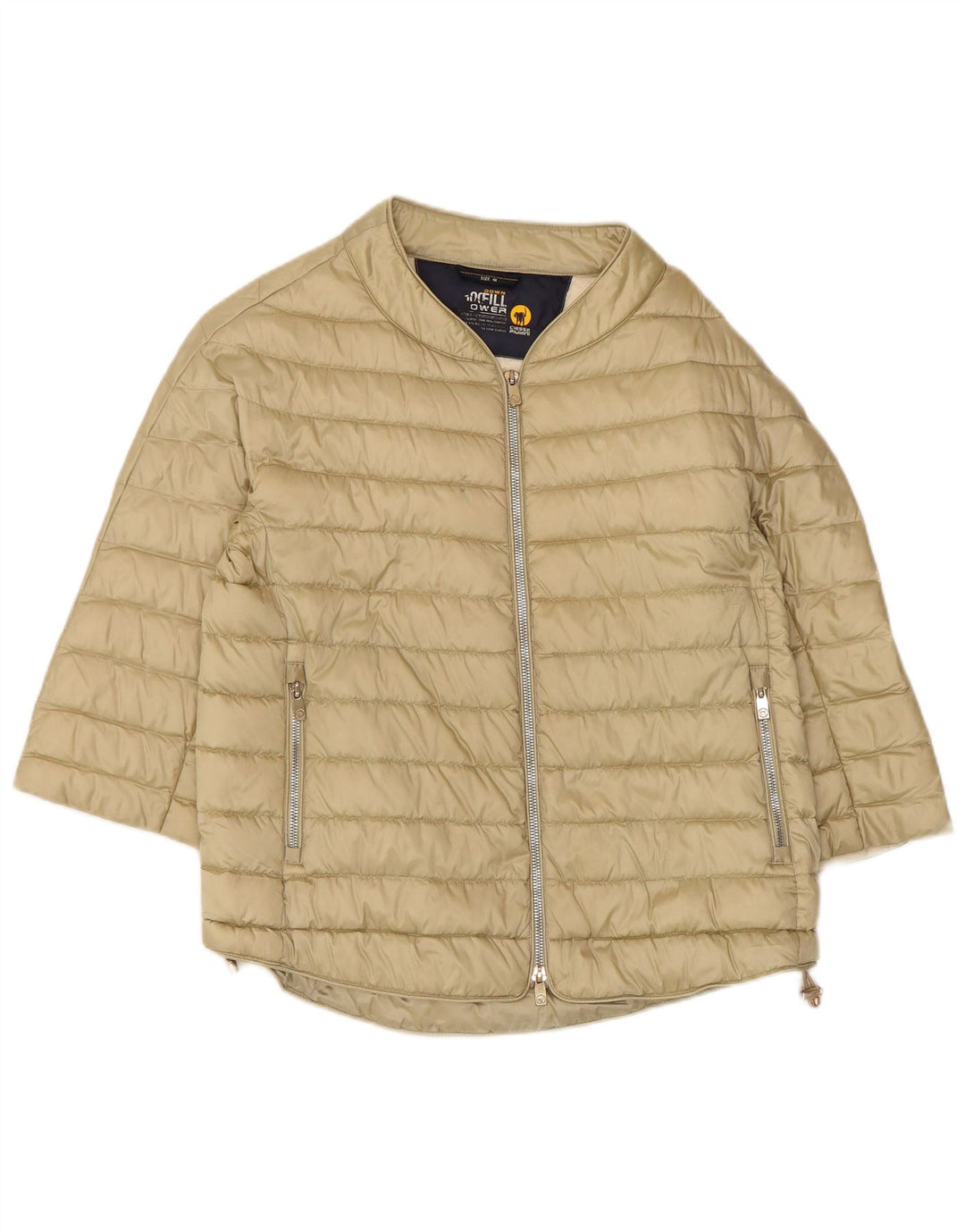 Ciesse Piumini Damen Kurzärmlige wattierte Jacke UK 12 Mittelbeige