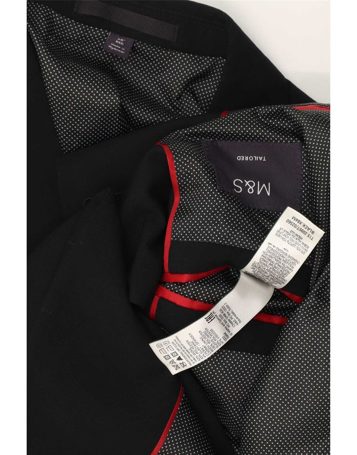 Marks & Spencer Herren-Blazer mit 2 Knöpfen, Größe 54, 2XL, schwarze Wolle