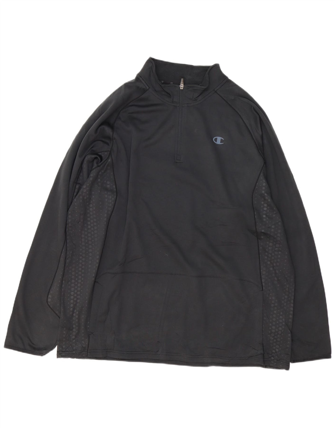 CHAMPION Herren-Pullover-Trainingsanzugoberteil mit Reißverschluss, 2XL, schwarz gepunktetes Polyester