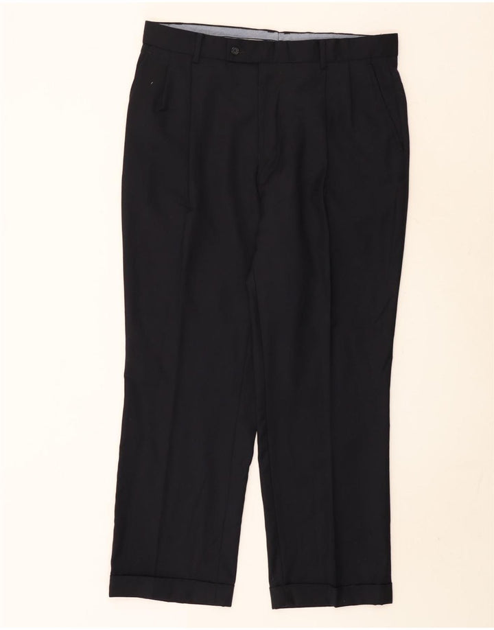 NAUTICA Herren-Anzughose mit Pegged-Anzug, W38, L30, schwarze Wolle