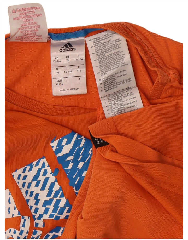 Adidas Jungen Grafik T-Shirt Top 15-16 Jahre Orange Baumwolle