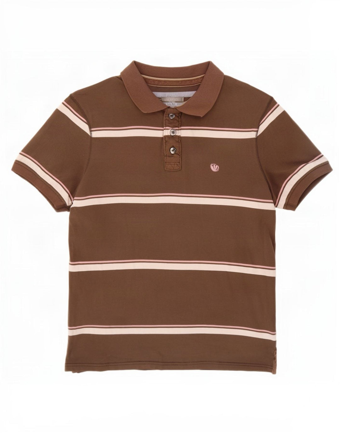 Fat Face Herren-Poloshirt aus mittelbraun gestreifter Baumwolle