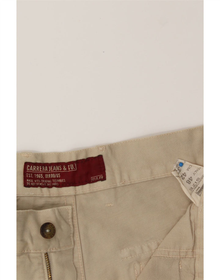 CARRERA Mens Straight Cargo Trousers IT 48 Medium W32 L28 Beige Cotton Vintage Carrera and Second-Hand Carrera from Messina Hembry 