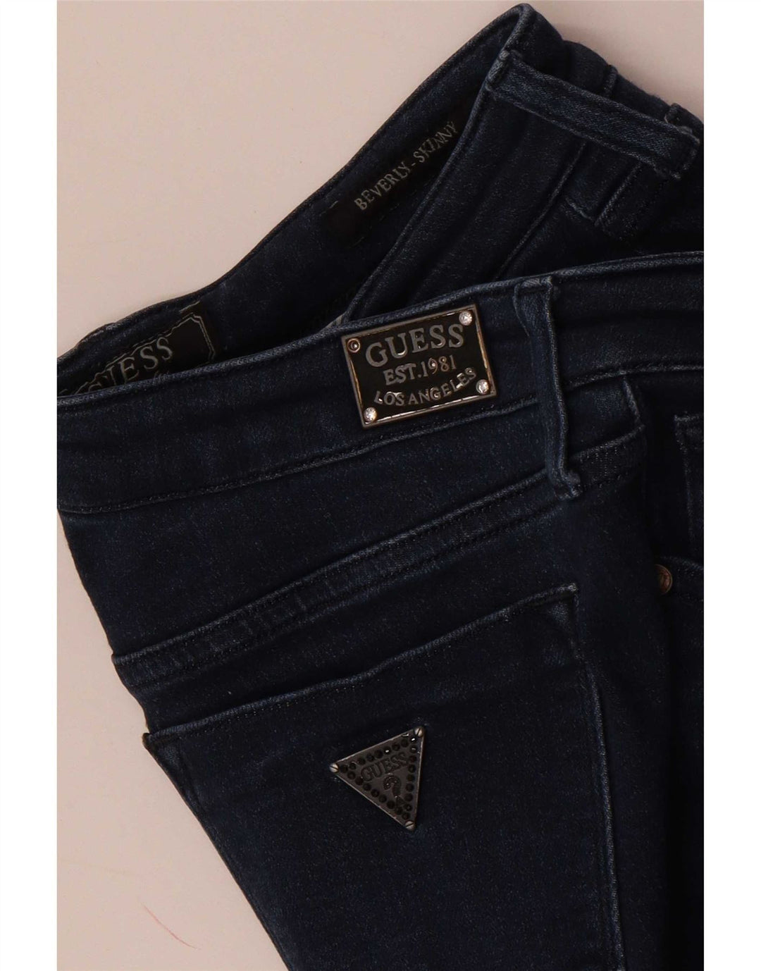 Guess Damen Beverly Skinny Jeans W28 L29 Marineblau